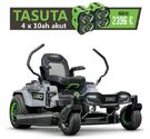 Nullpöörderaadiusega akumurutraktor kangidega EGO ZT4201E-L.  Murutraktoriga TASUTA kaasa 4x10 Ah akut!