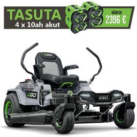Nullpöörderaadiusega akumurutraktor kangidega EGO ZT4201E-L.  Murutraktoriga TASUTA kaasa 4x10 Ah akut!